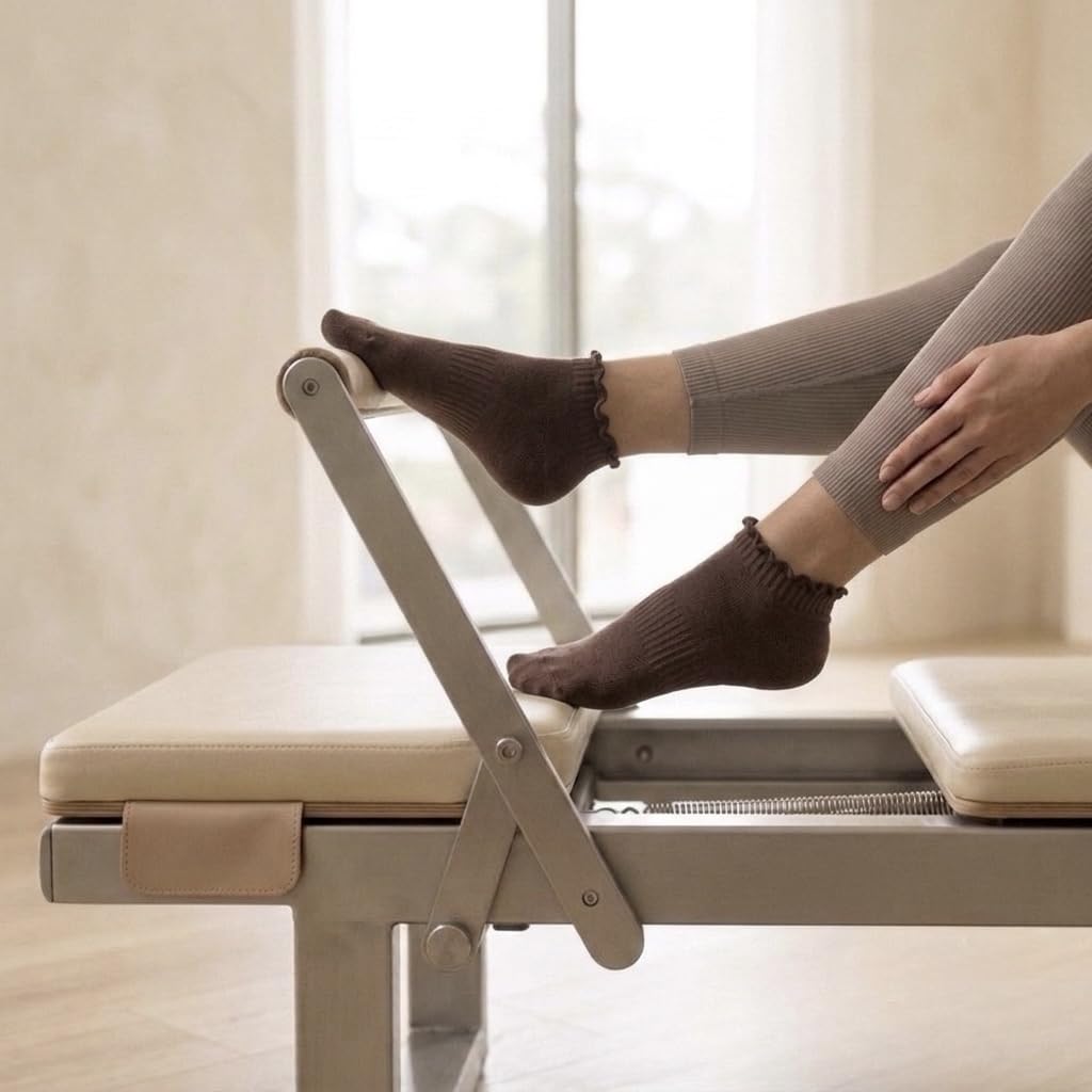 Polar Feet Ankle Yoga Socks in Espresso - Regular Sole - Photo 1