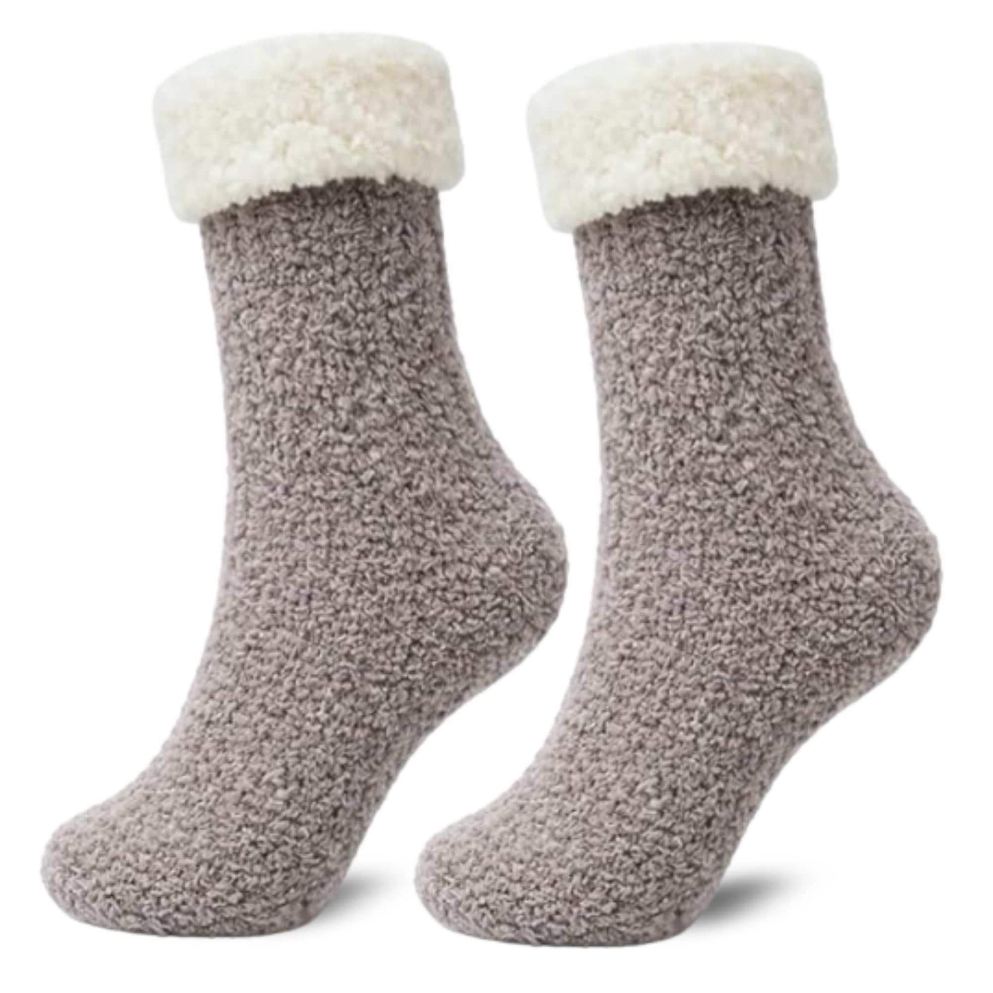Women's Folded Teddy Fleece Socks 3-Pack - Coffee - view 7