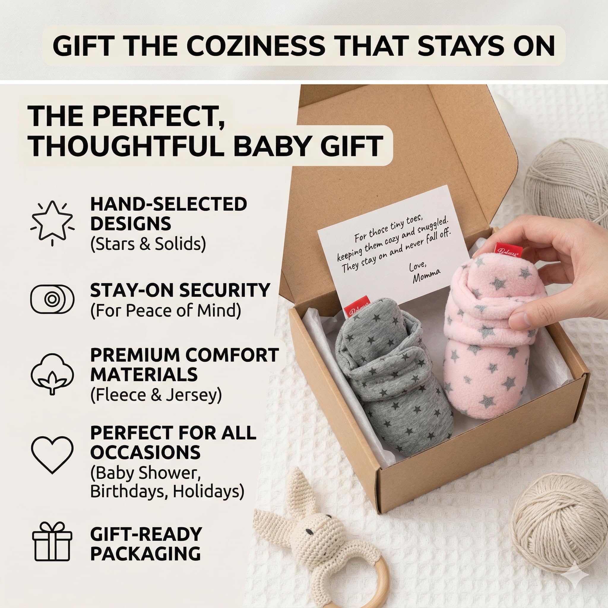 Faux Fur Baby Booties with Grippers - Black Polar Feet