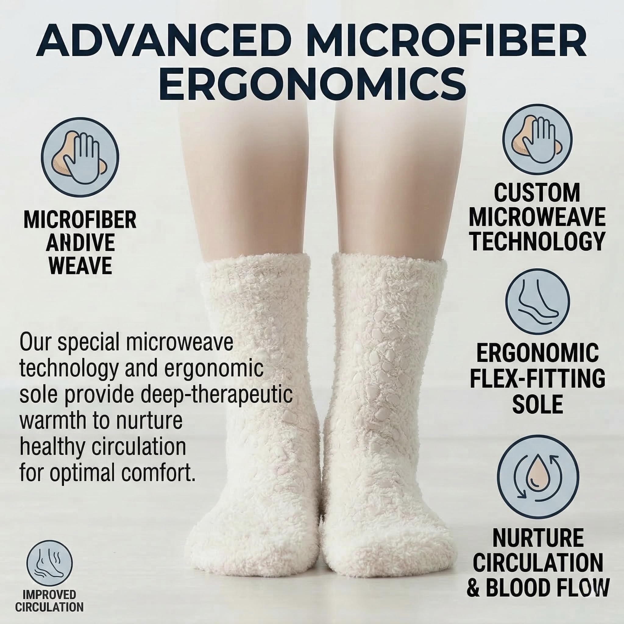 Non-Slip Fuzzy Crew Socks - Coffee | Polar Feet