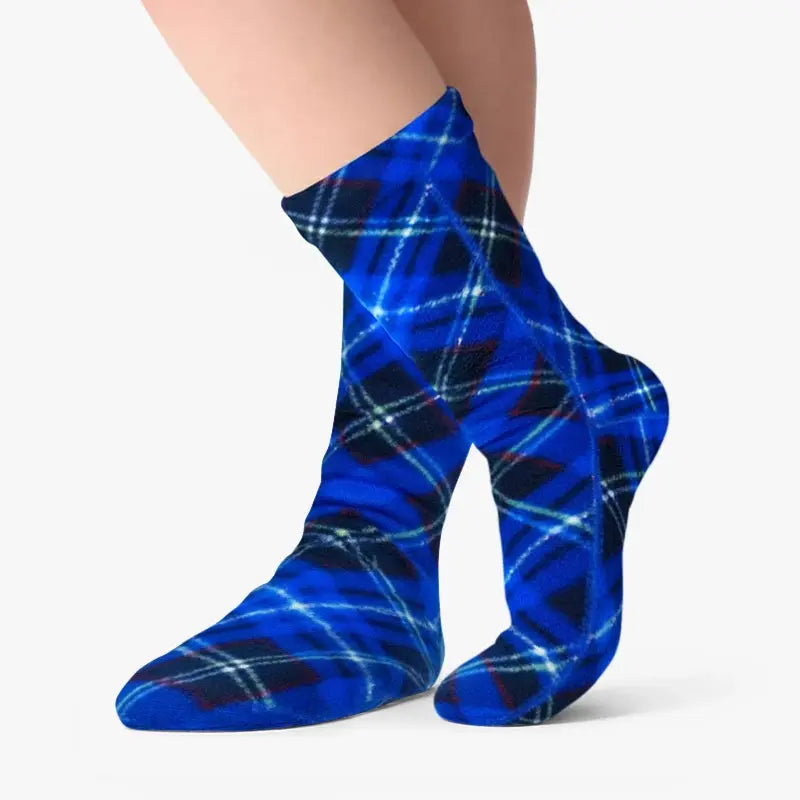 Polar Feet Fleece Socks - Blue Argyle Polar Feet