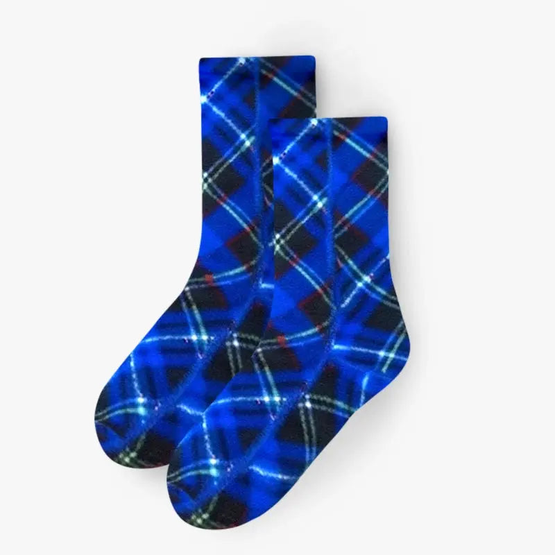 Polar Feet Fleece Socks - Blue Argyle Polar Feet