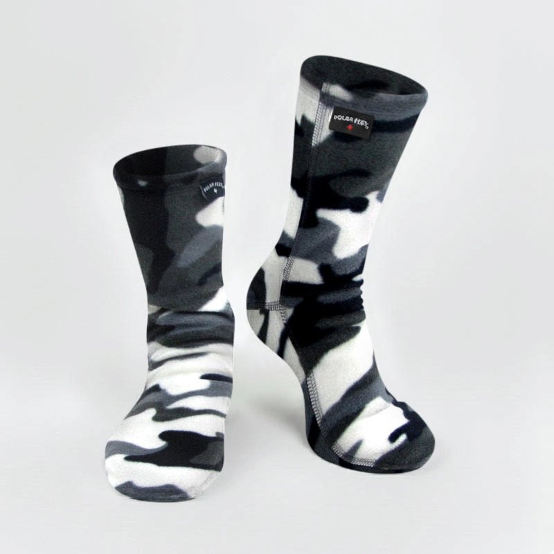 Kids' Fleece Socks - Snow Camo