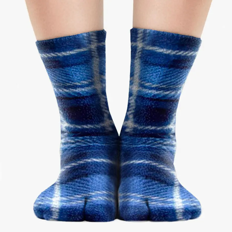 Polar Feet Fleece Tabi Socks - Flannel Polar Feet