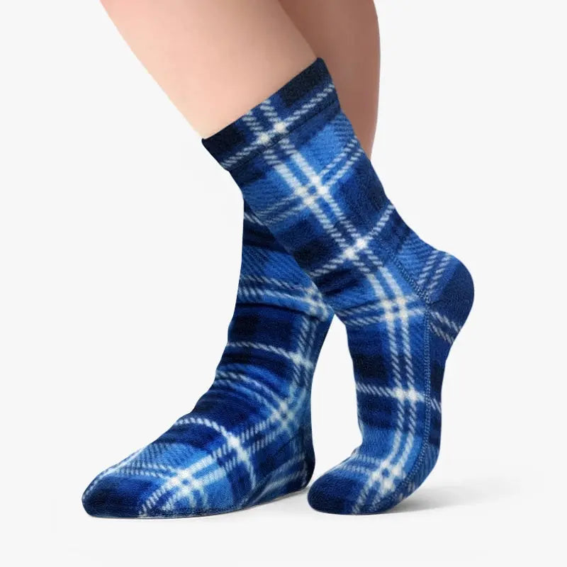 Polar Feet Fleece Socks - Blue Flannel Polar Feet