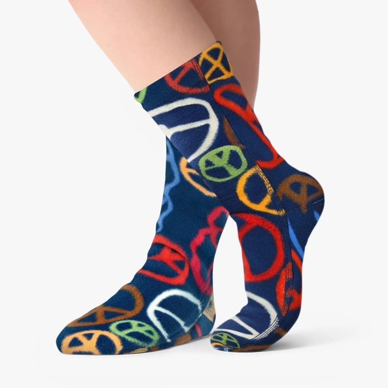 Kids' Fleece Socks - Peace