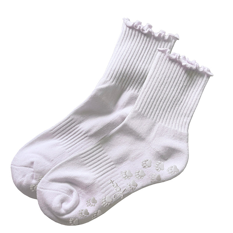 Crew Yoga Socks - White Polar Feet