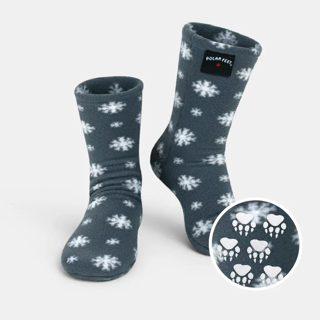 Polar Feet Adult Fleece Socks - Snow Polar Feet