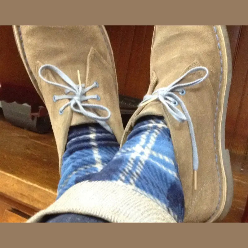 Polar Feet Fleece Socks in Blue Flannel