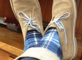 Polar Feet Fleece Socks in Blue Flannel