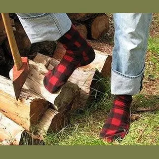 Polar Feet Fleece Socks in Lumberjack Regular Sole v1