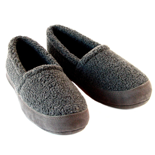 Polar Feet Men s Perfect Mocs Gray Berber Slippers Polar Feet