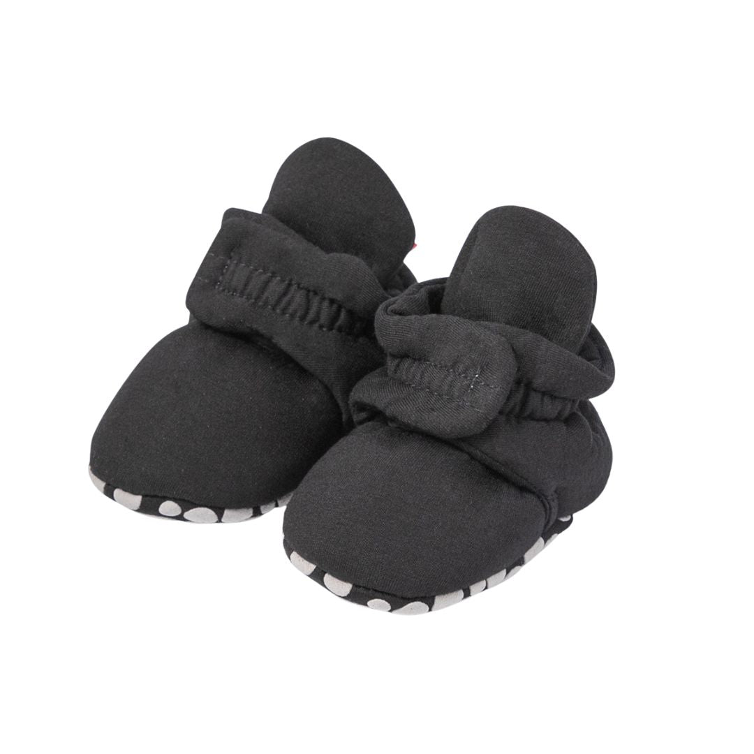 Fleece Baby Booties with Grippers - Black Polar Feet