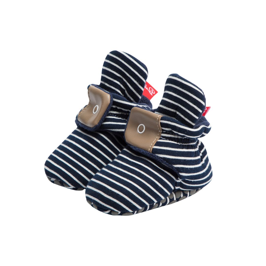 Cotton Baby Booties - Dark Blue Polar Feet