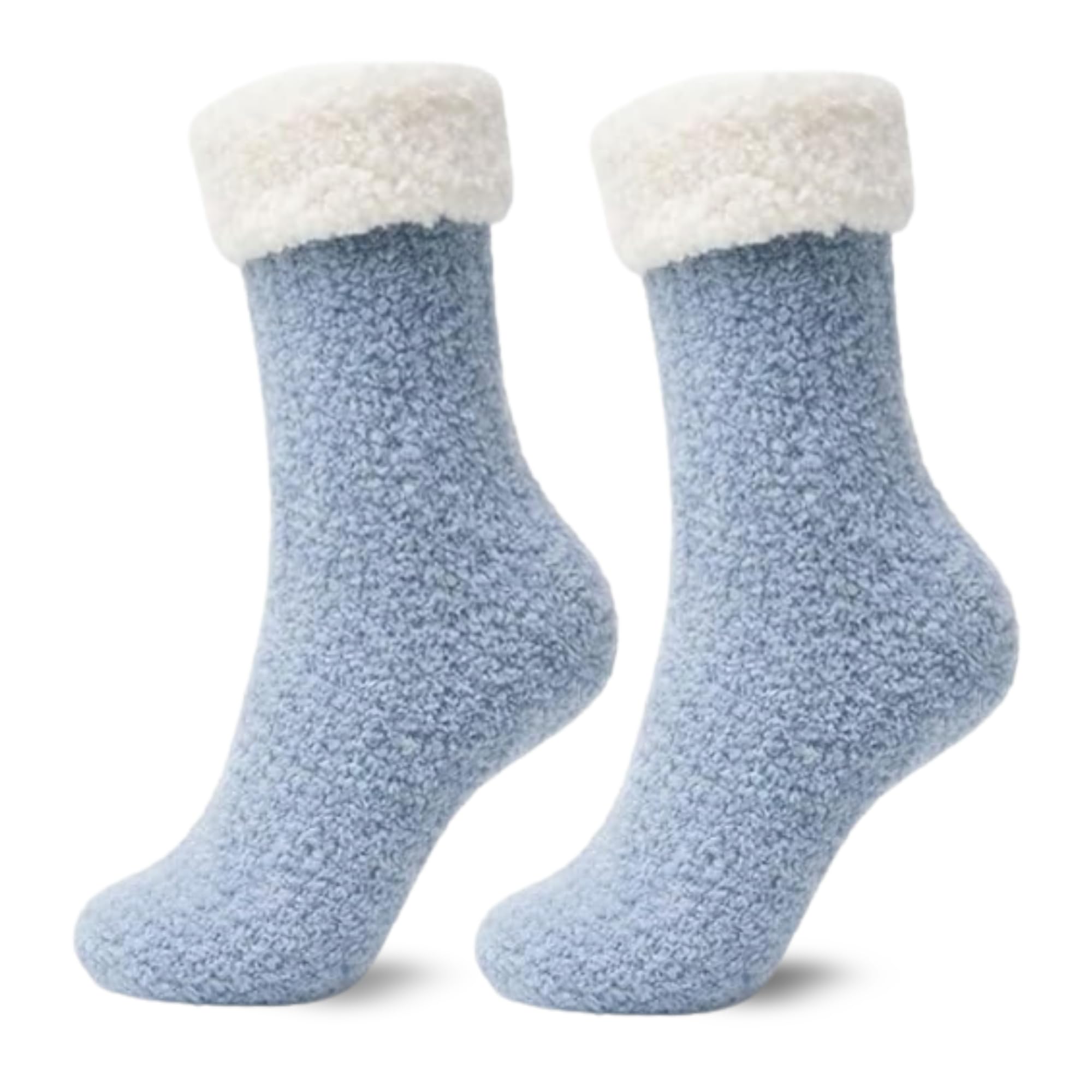 Women's Folded Teddy Fleece Socks 3-Pack - Dusty Blue - view 7