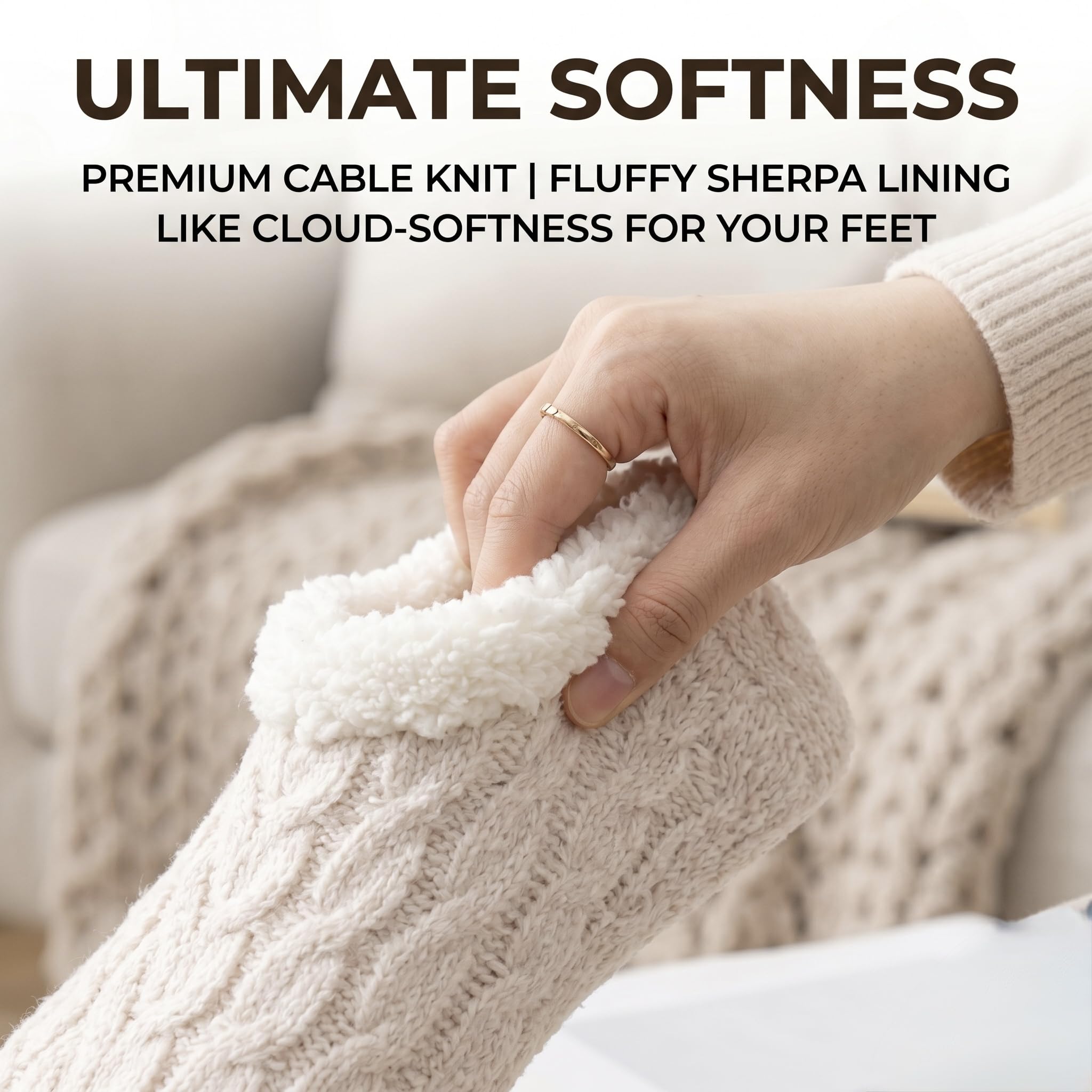 Women's Fuzzy Slipper Socks - Lilac - view 2