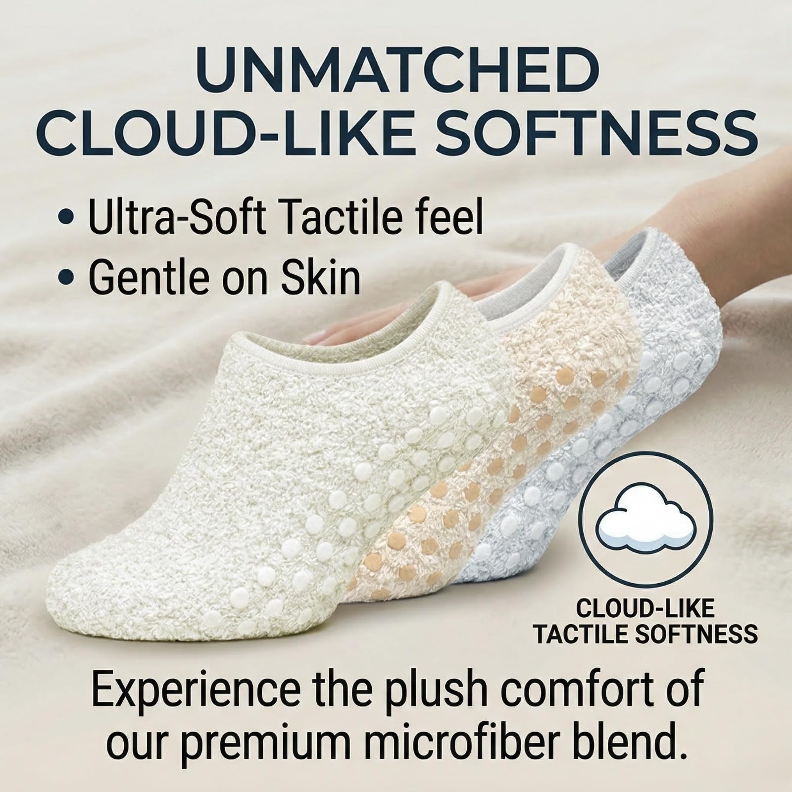 Non-Slip Fuzzy No-Show Socks - Coffee/White/Sage Green | Polar Feet