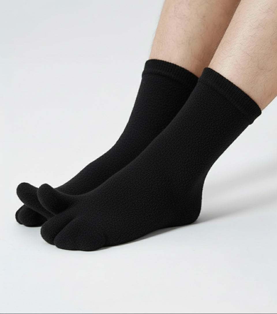 Polar Feet Fleece Tabi Socks - Black