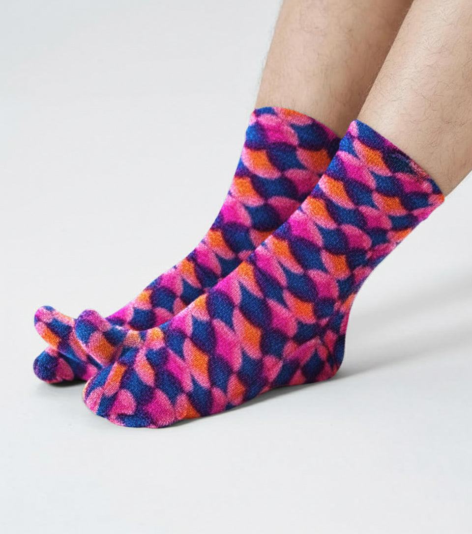 Polar Feet Fleece Tabi Socks - Art Deco