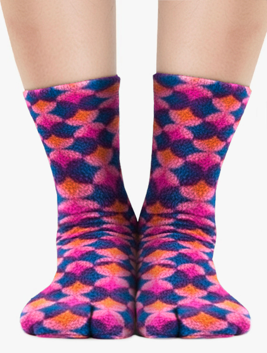 Polar Feet Fleece Tabi Socks - Art Deco