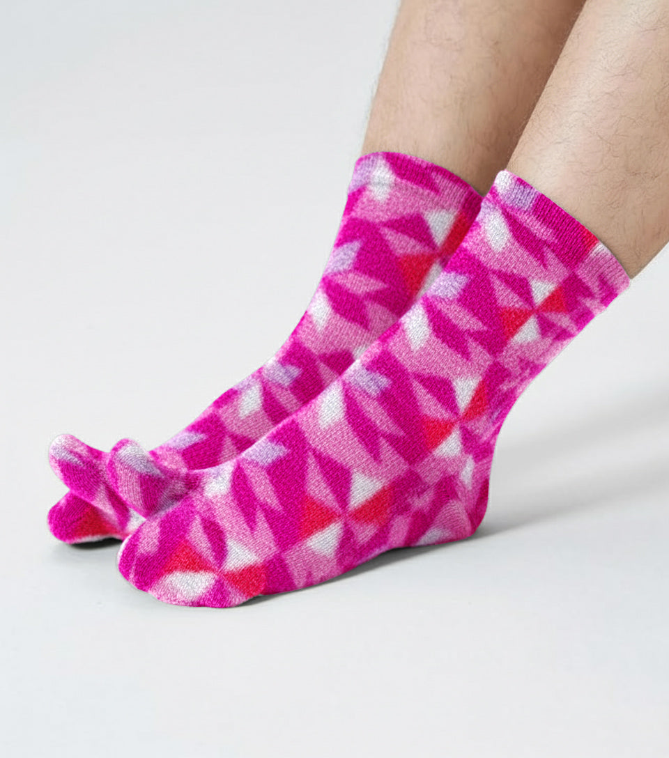 Polar Feet Fleece Tabi Socks - Kaleidoscope