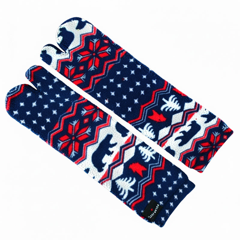 Polar Feet Fleece Tabi Socks - Polar Bear