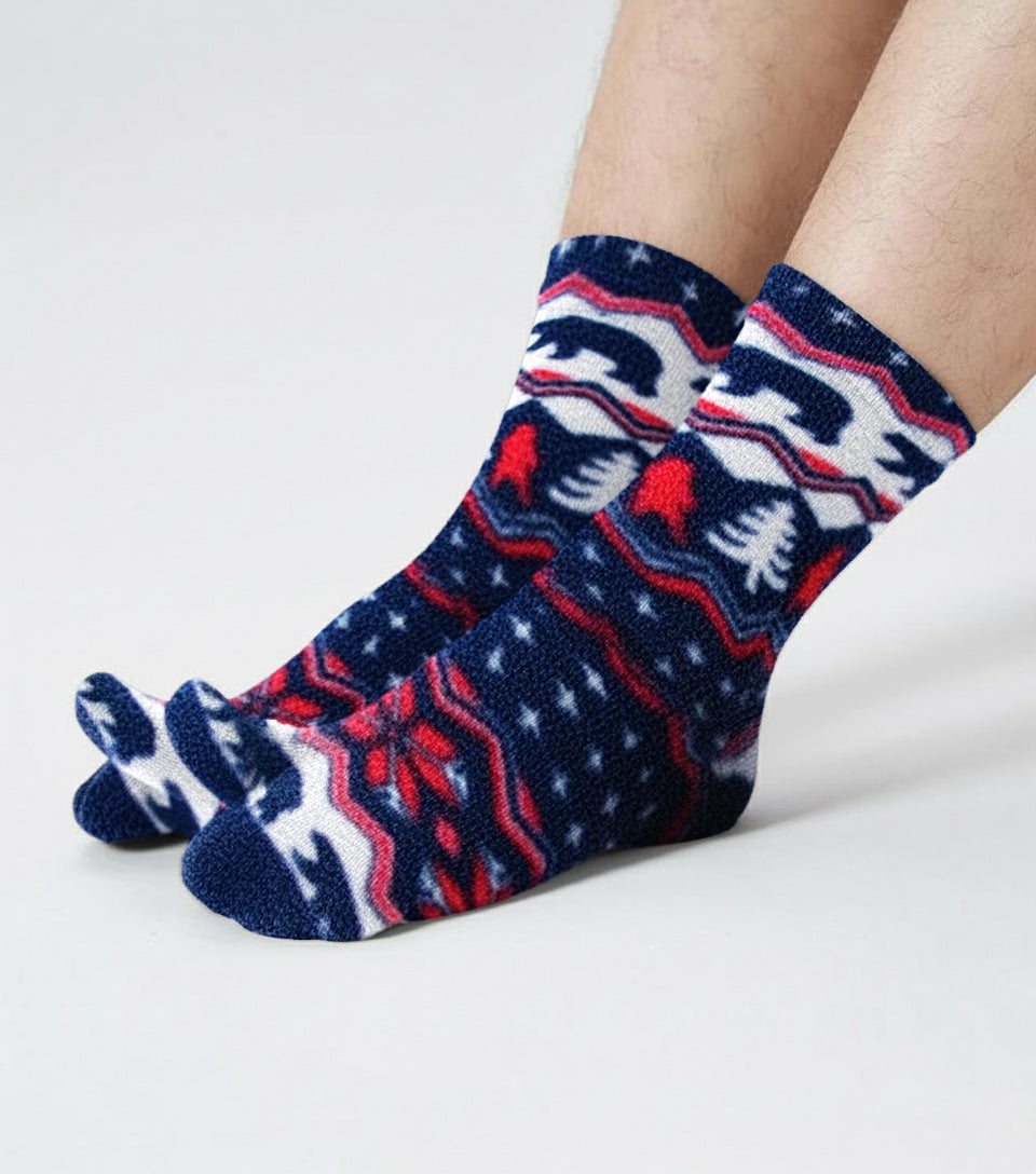 Polar Feet Fleece Tabi Socks - Polar Bear