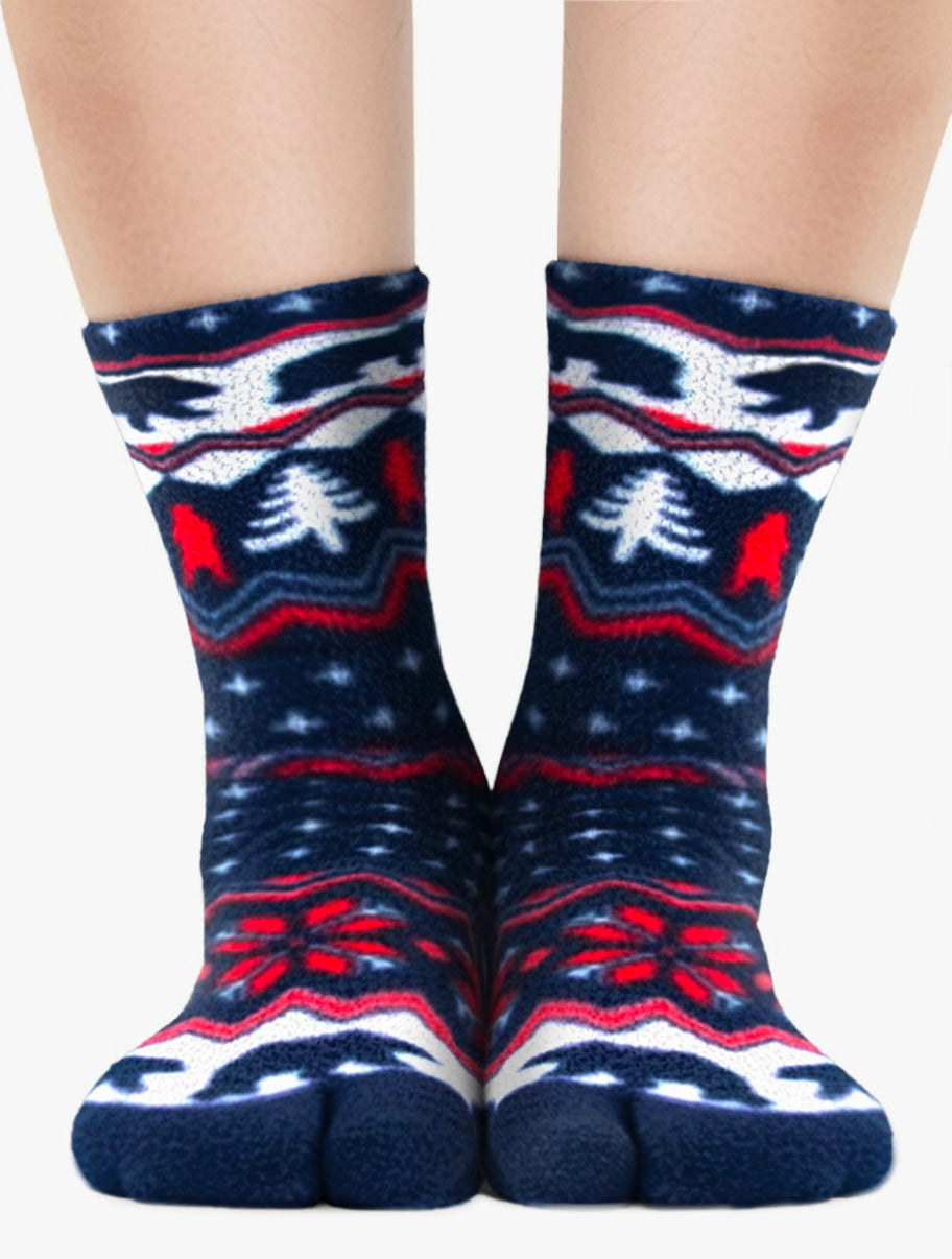 Polar Feet Fleece Tabi Socks - Polar Bear