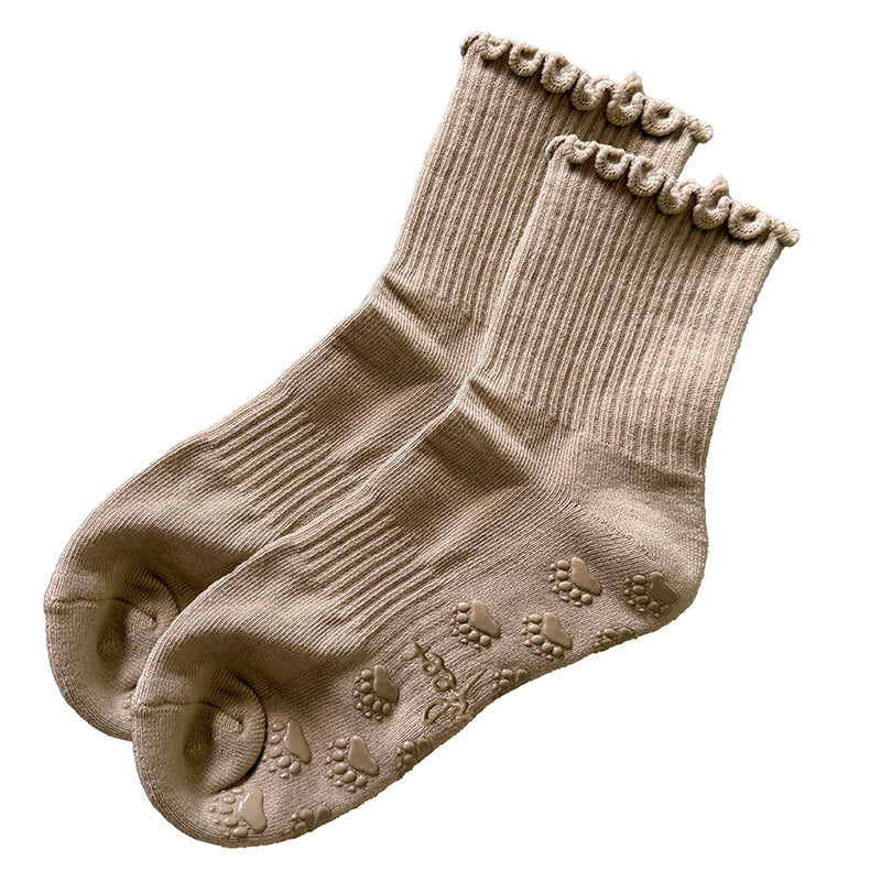 Crew Yoga Socks - Latte Polar Feet