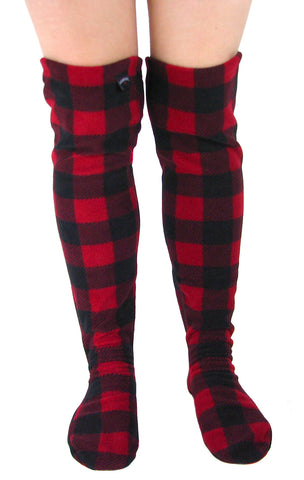 Over The Knee Fleece Socks - Lumberjack