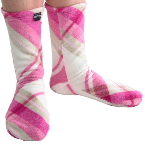 Polar Feet Fleece Socks - Pink Argyle