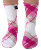 Polar Feet Fleece Socks - Pink Argyle