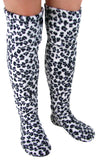 Over-the-Knee Fleece Socks - Snow Leopard