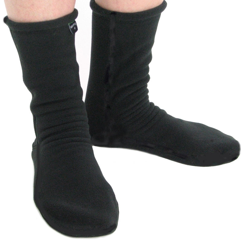 Fleece socks slipper socks for men and women solid black Polar