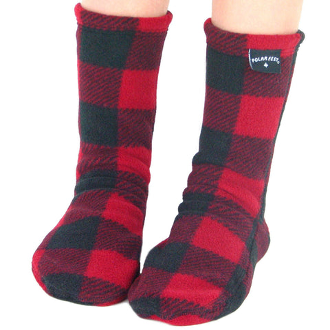 Polar Feet Kids Fleece Socks - Lumberjack