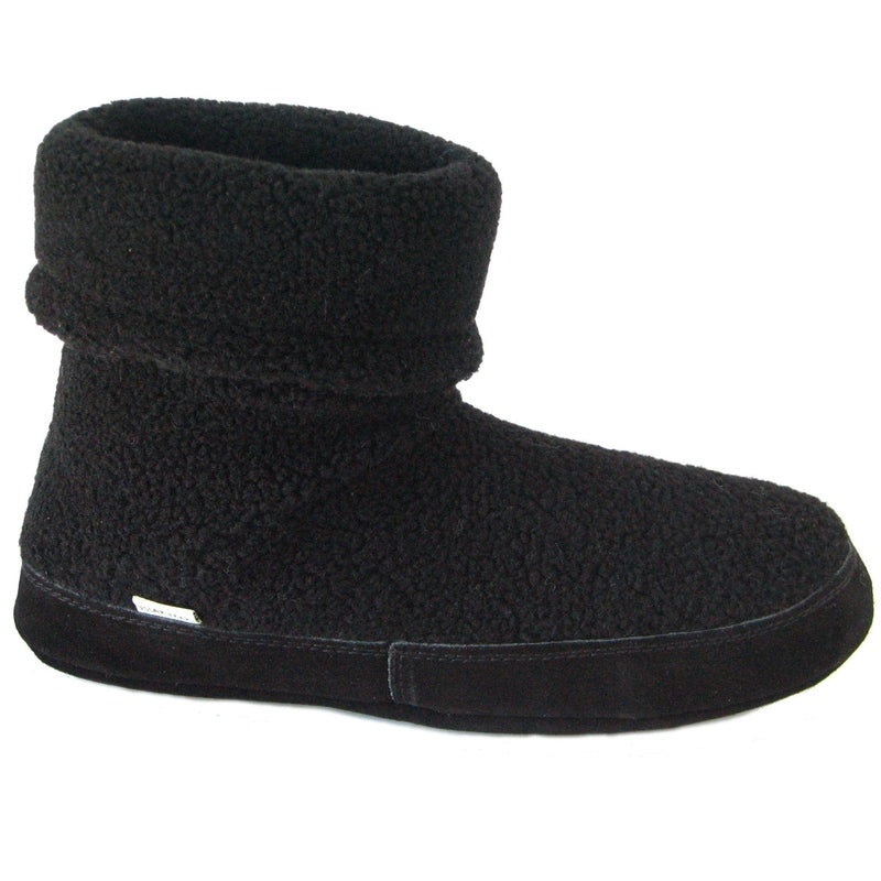 Polar Feet Men's Snugs Slippers in Black Berber Side View
