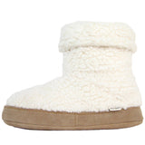 Polar Feet Women's Snugs Slippers in White Berber Left Side Folded Down