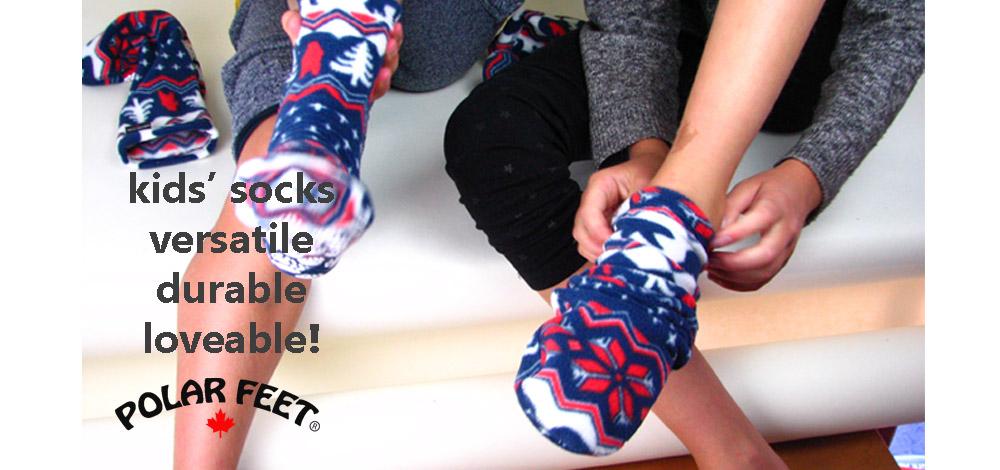 Polar Feet nonslip fleece socks for kids boys girls kids slipper socks